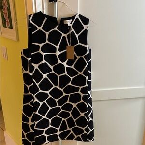 Michael Kors Collection Geometric Black and White Mini Dress
